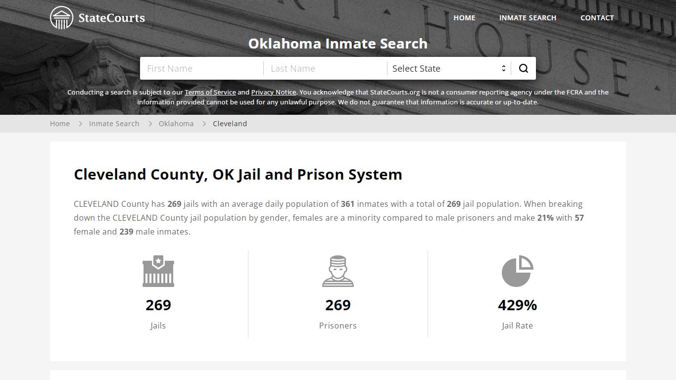 Cleveland County, OK Inmate Search - StateCourts