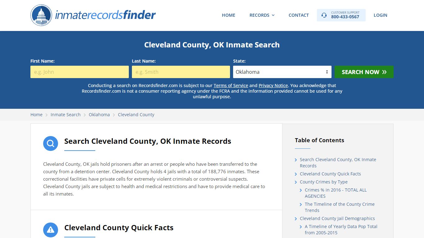 Cleveland County, OK Inmate Lookup & Jail Records Online